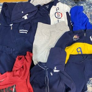 Ralph Lauren jogging sets (3), 1 Ralph Lauren sleeper, 2 hats and Nike onesie!